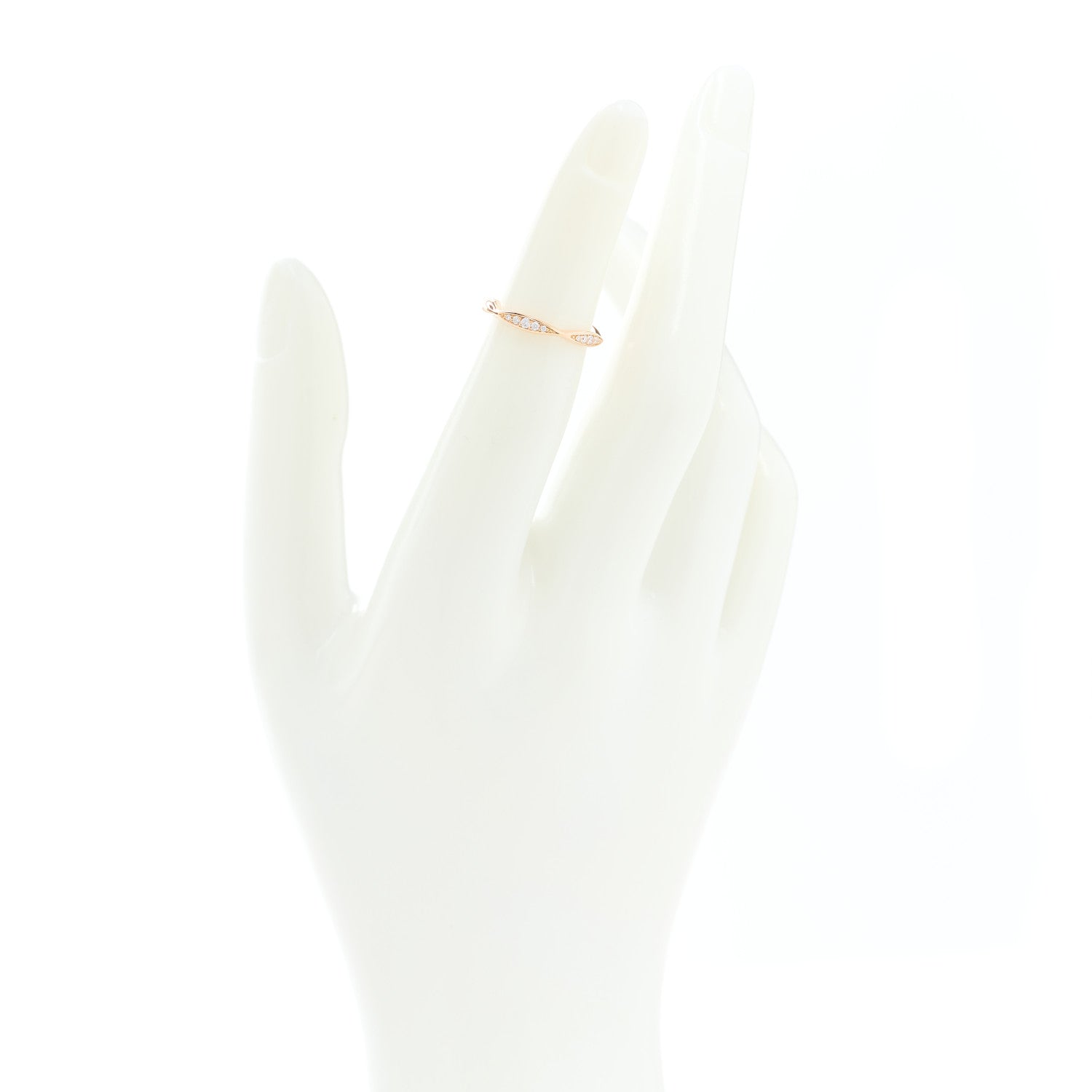 Chanel 18K Rose Gold Diamond Camellia Band Ring 45 3.5 2 of 5