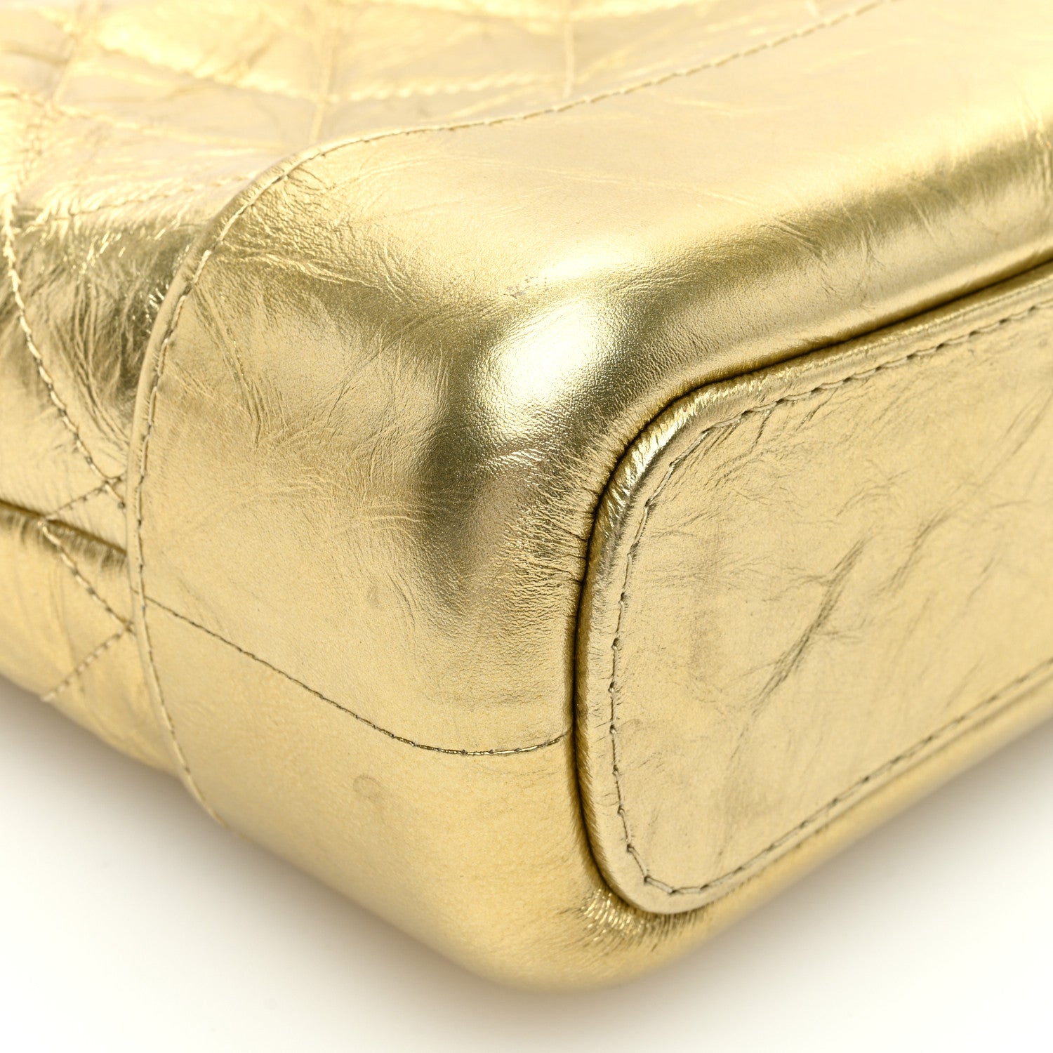 Chanel Metallic Aged Calfskin Quilted Small Gabrielle Hobo Gold 9 of 10