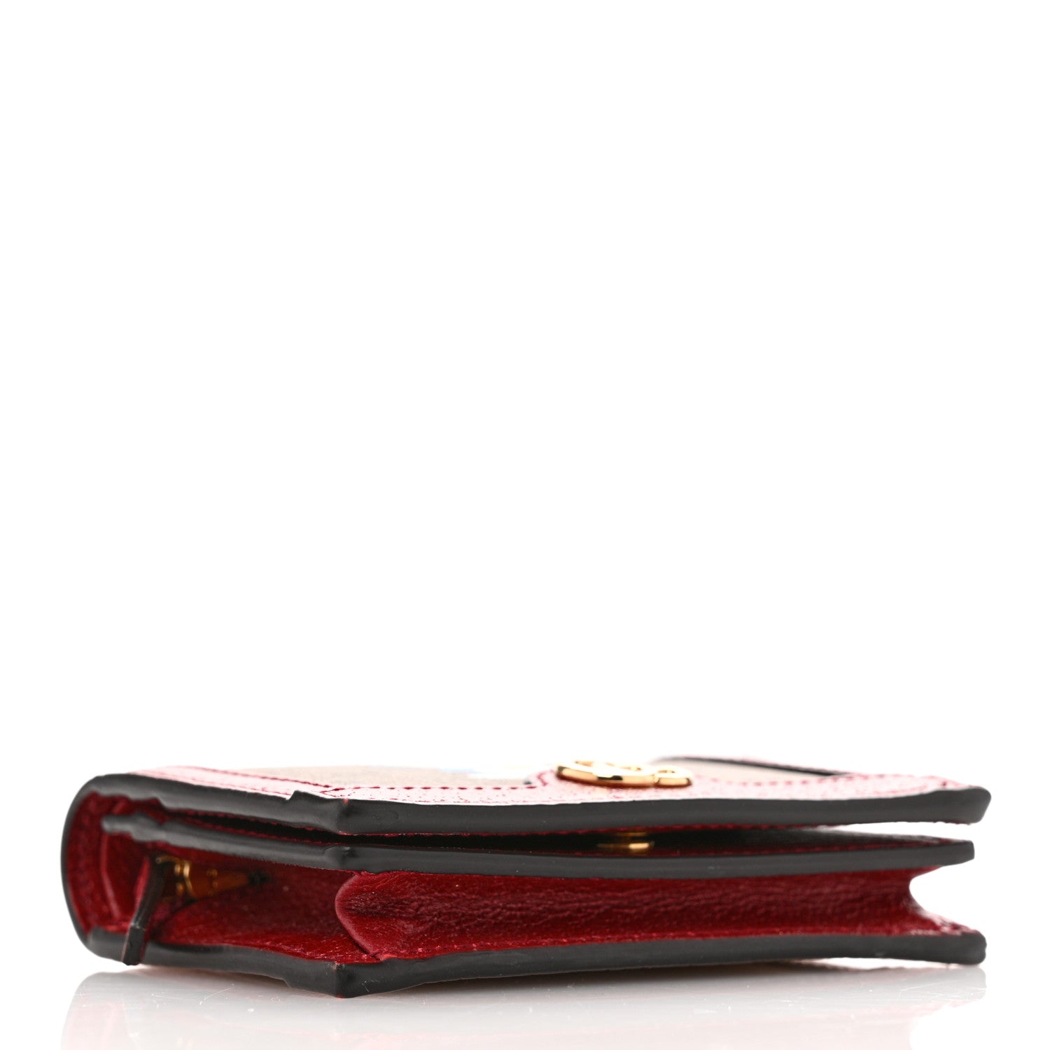 Gucci X DORAEMON Mini Vintage GG Supreme Monogram Card Case Wallet Beige Cherry Red 4 of 8