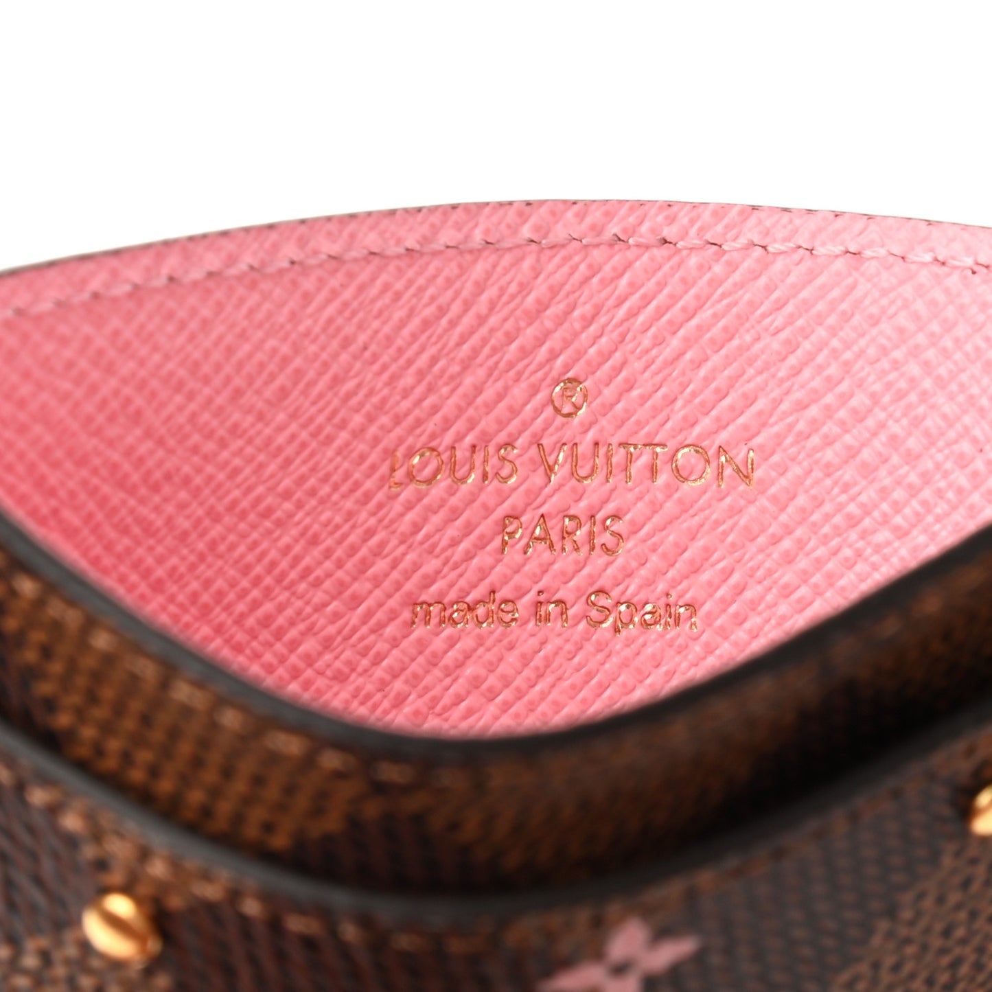 Damier Ebene Studded Card Holder