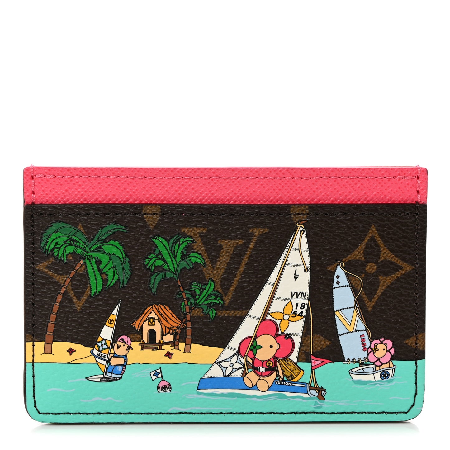 Monogram 2023 Christmas Animation Sailing Vivienne Cardholder Dragonfruit Pink