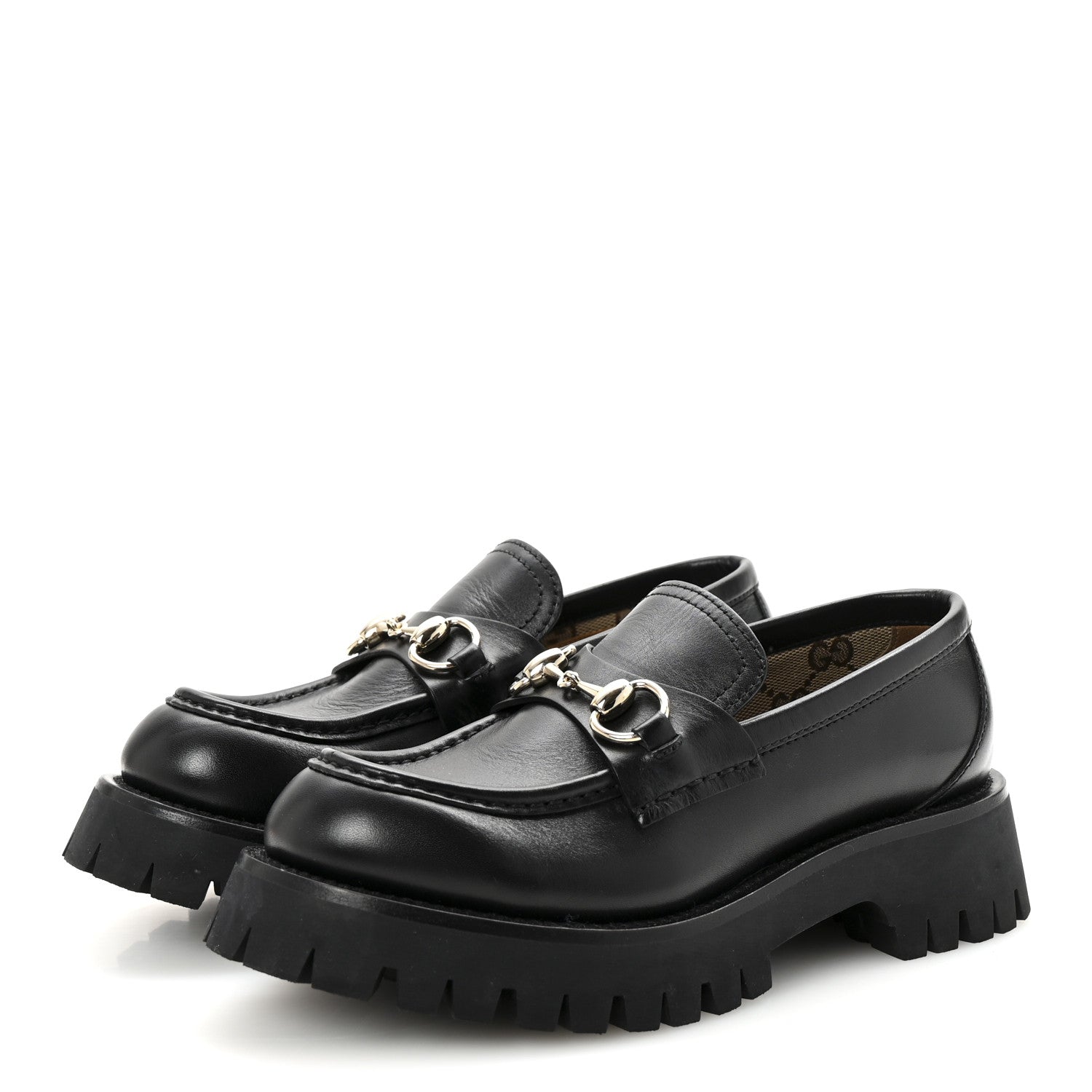 Gucci Betis Glamour Calfskin Womens Horsebit Loafers 36.5 Black 4 of 9