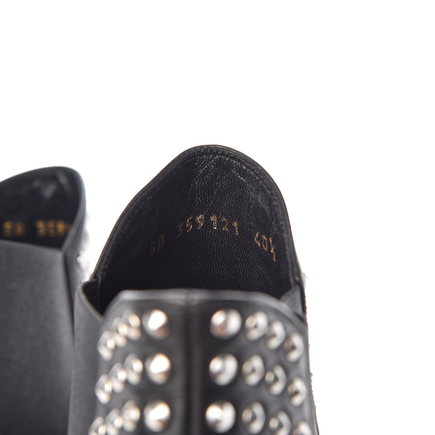 Calfskin Studded Ankle Booties Black