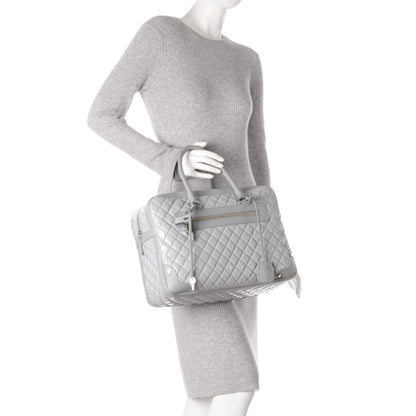 Chanel Vinyl Calfskin Viaggio Travel Bag Light Grey 2 of 10