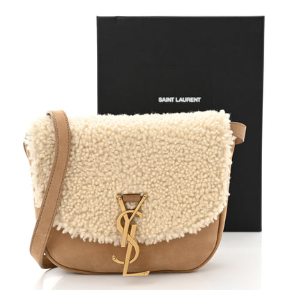 Saint Laurent Suede Shearling Small Kaia Satchel Natural Tan 11 of 11