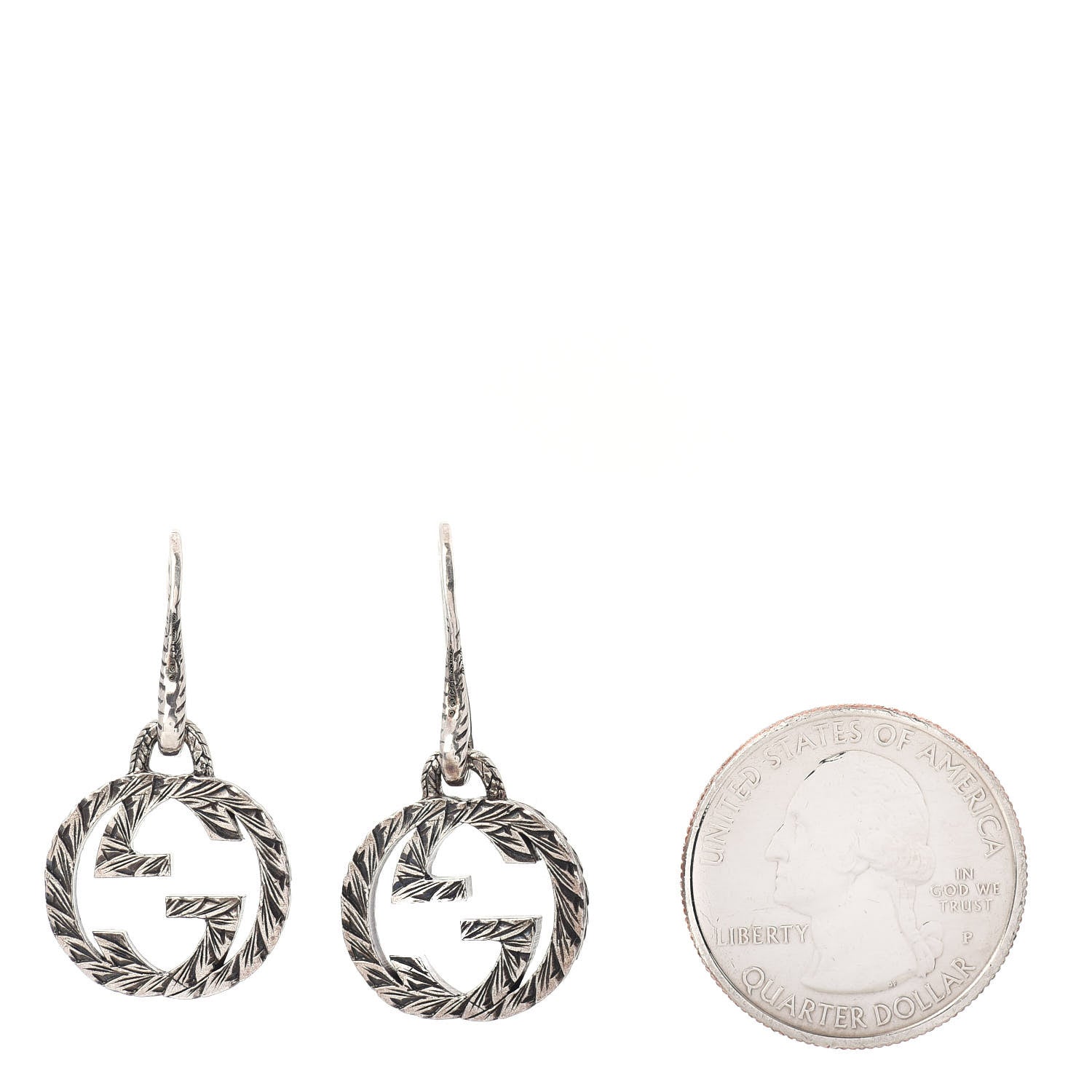 Gucci Sterling Silver Interlocking GG Drop Earrings 2 of 4
