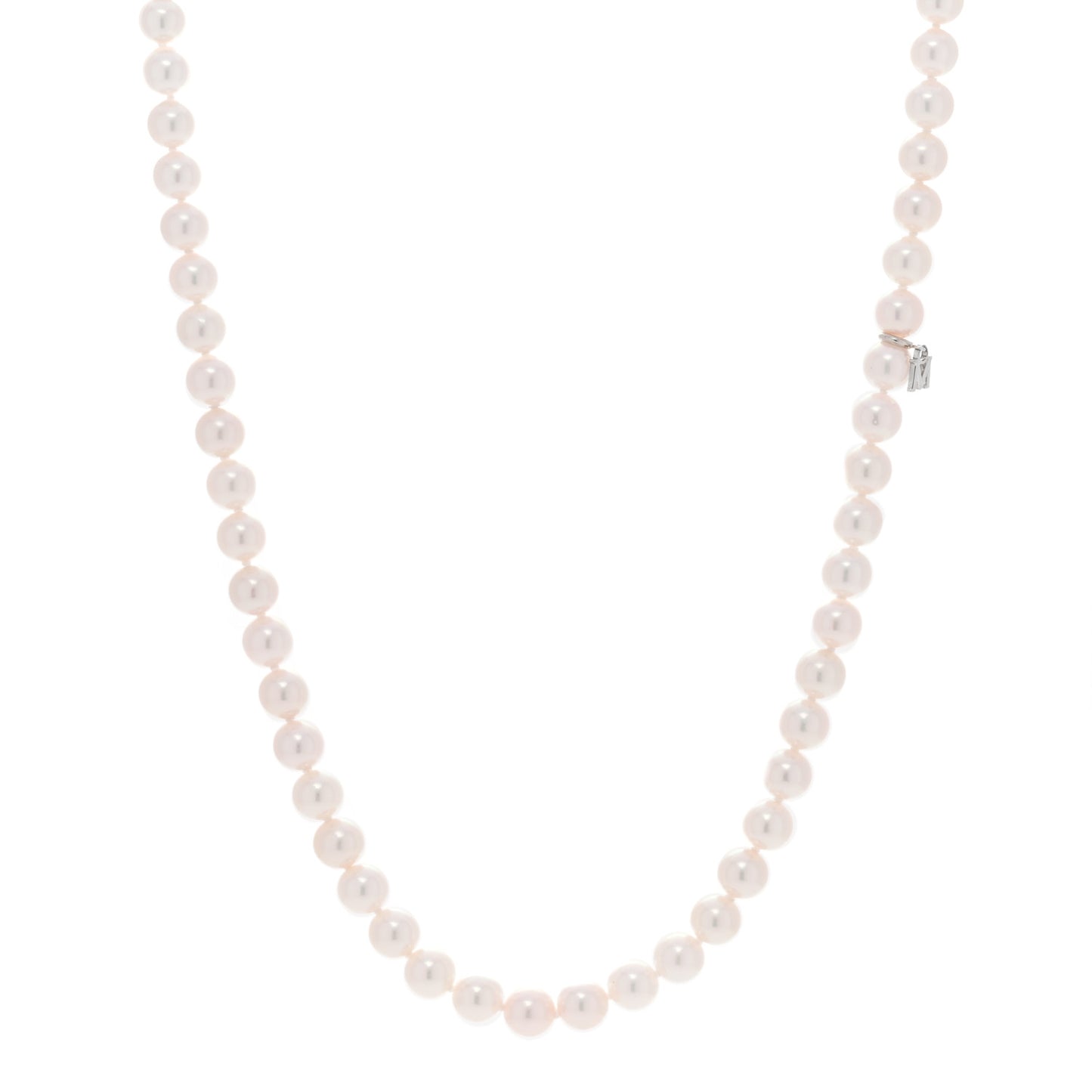 18K White Gold Akoya Cultured Pearl 6-7mm Strand Necklace 18"