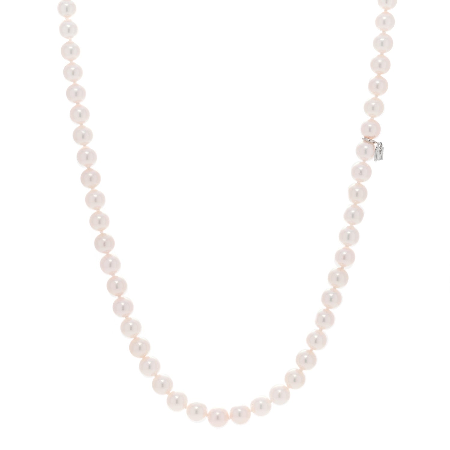Mikimoto 18K White Gold Akoya Cultured Pearl 6-7mm Strand Necklace 18" 1 of 5
