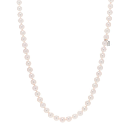 Mikimoto 18K White Gold Akoya Cultured Pearl 6-7mm Strand Necklace 18" 1 of 5
