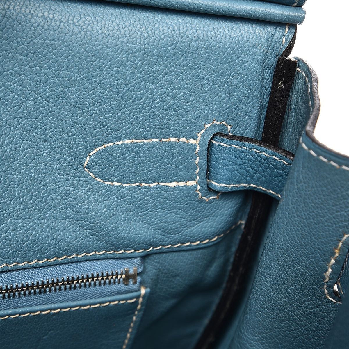 Taurillon Clemence Birkin 30 Blue Jean