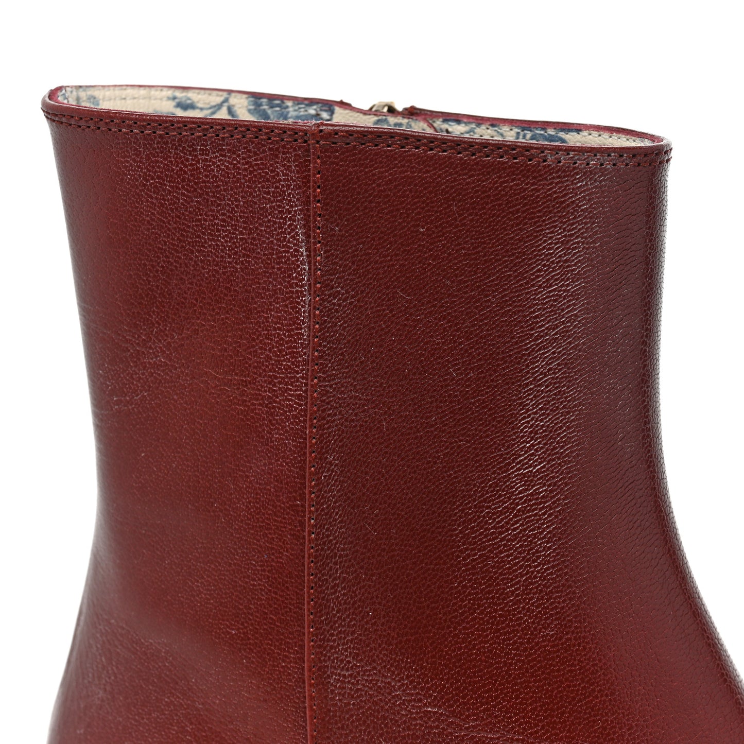 Goatskin Hills Logo Ankle Boots 36.5 Burgundy Beige