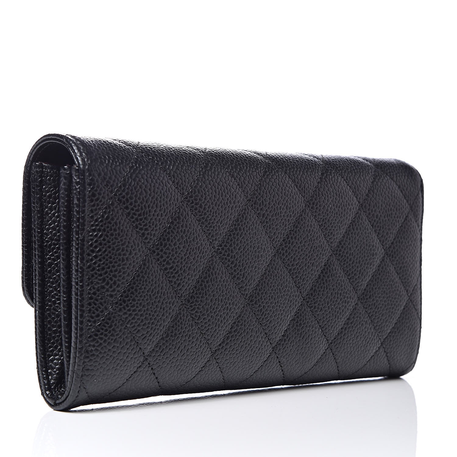 Chanel Caviar Quilted Large Flap Gusset Wallet Black 3 of 8