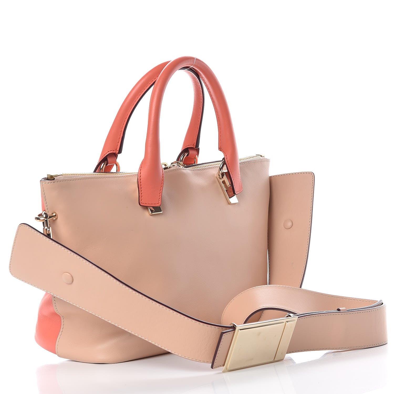 Chloe Smooth Calfskin Small Baylee Tote Blush Nude Coral Pop 3 of 11