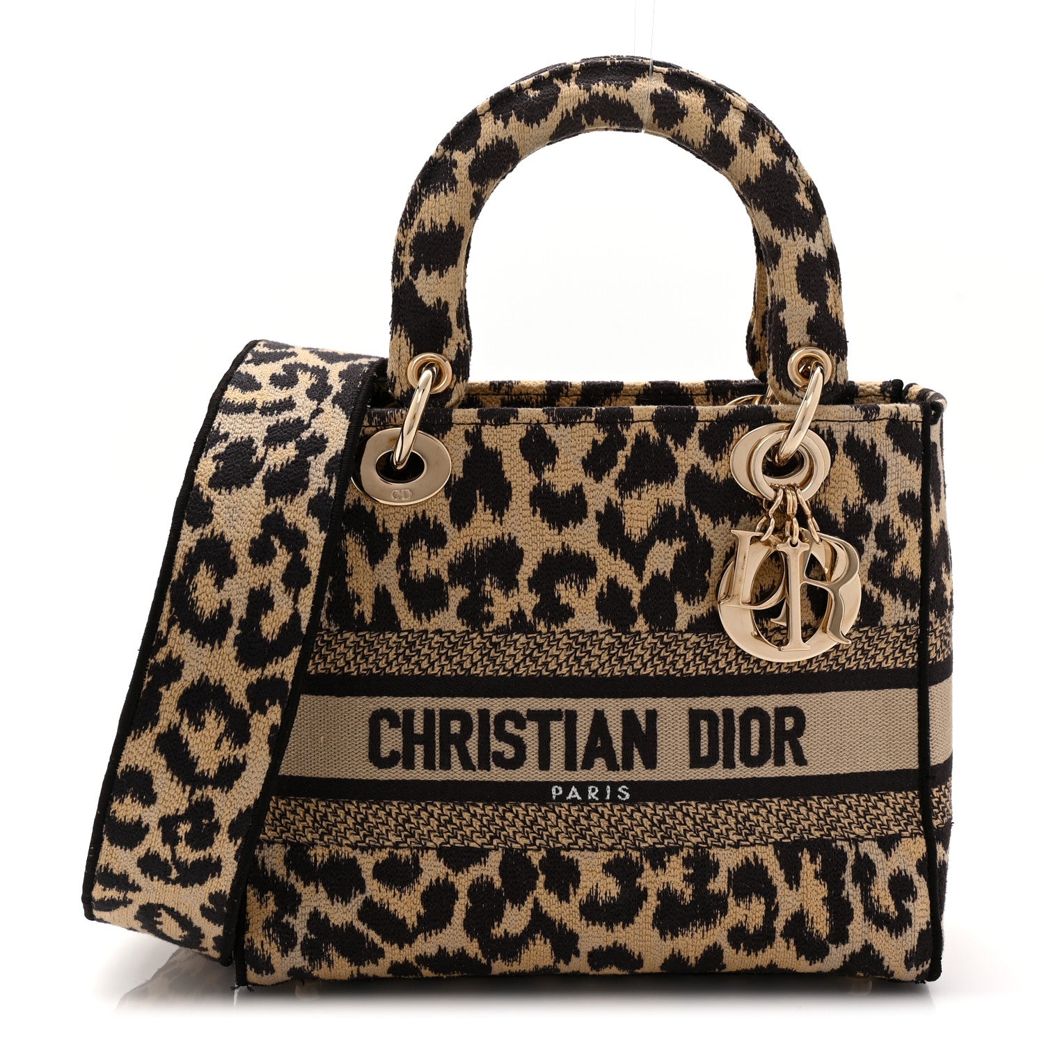 Christian Dior Canvas Medium Mizza Embroidered Lady D-Lite Beige Multicolor 1 of 11