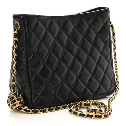 Chanel Lambskin Quilted Small Pearl Crush Hobo Black 3 of 10