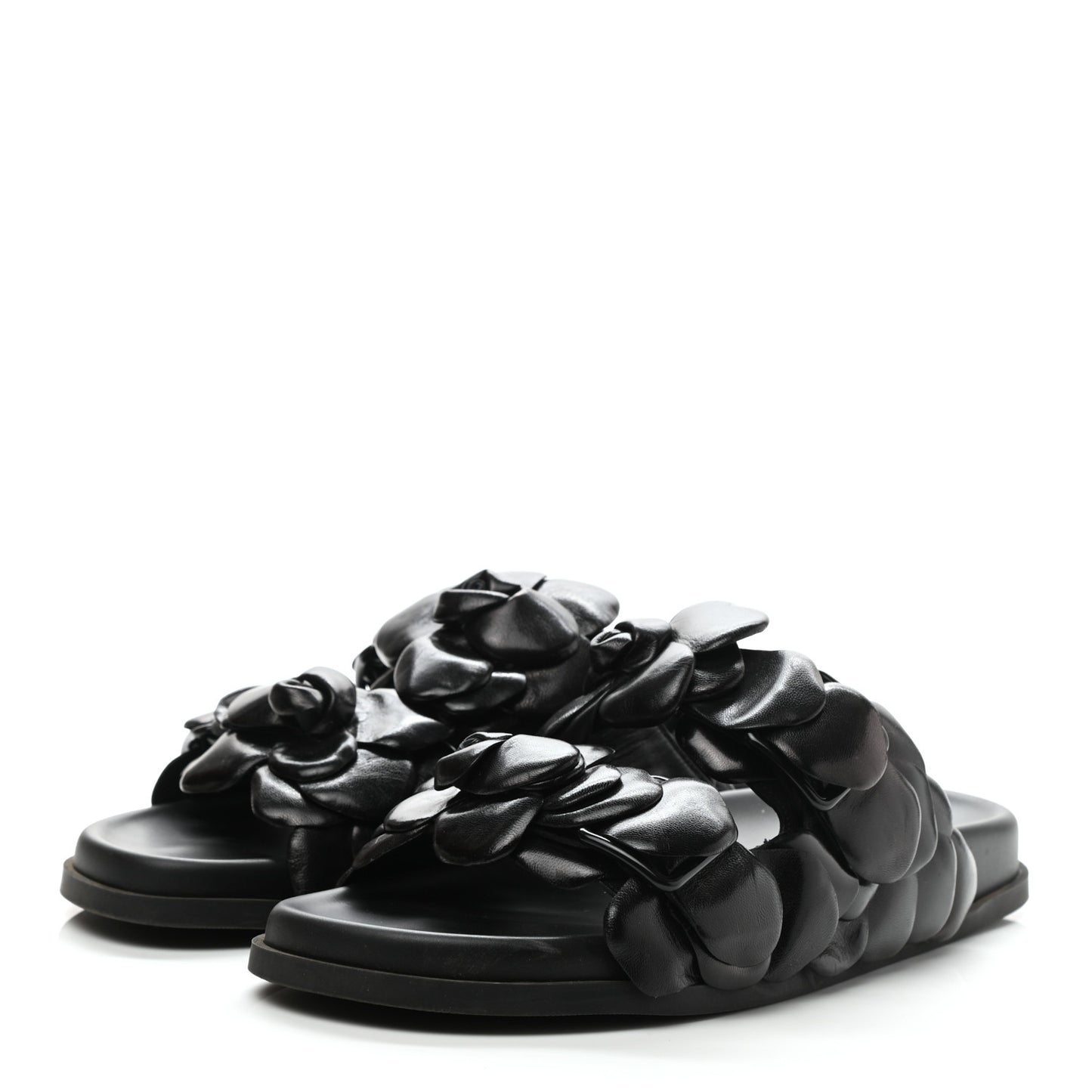 Kidskin Atelier 03 Rose Edition Double Buckle Slide Sandals 40 Black