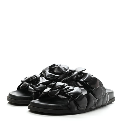 Valentino Garavani Kidskin Atelier 03 Rose Edition Double Buckle Slide Sandals 40 Black 3 of 9