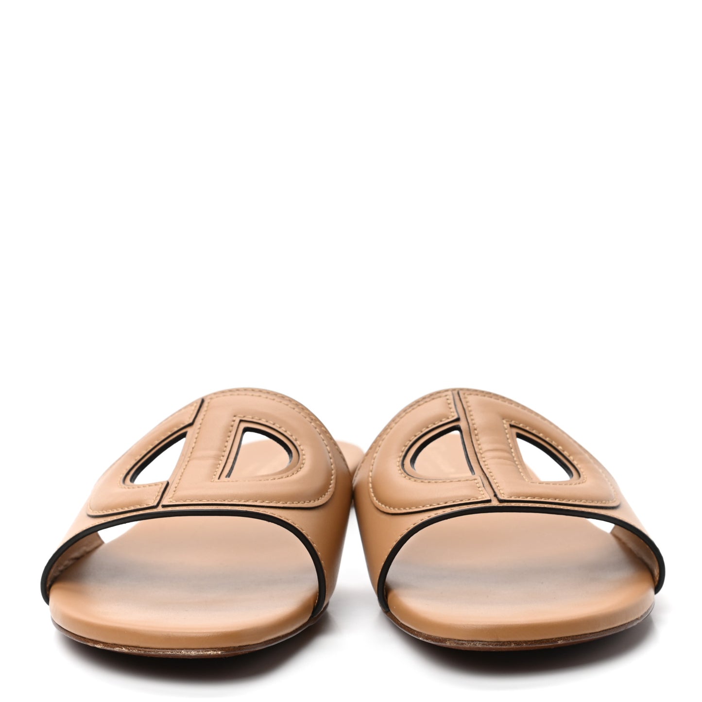 Calfskin D-Club Mule Sandal 38.5 Natural