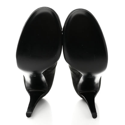 Chanel Suede Calfskin Cap Toe CC Pumps 39.5 Black 5 of 10