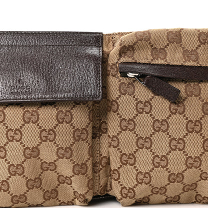 Gucci GG Monogram Double Pocket Belt Bag Dark Brown 8 of 10