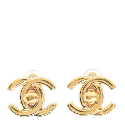 Chanel Metal CC Turnlock Clip On Earrings Gold 1 of 3