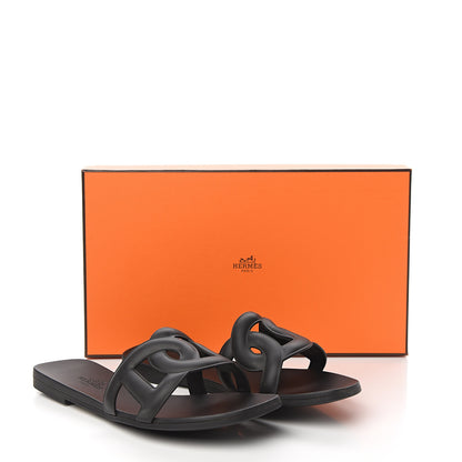 Hermes Rubber Aloha Sandals 35 Black 8 of 8