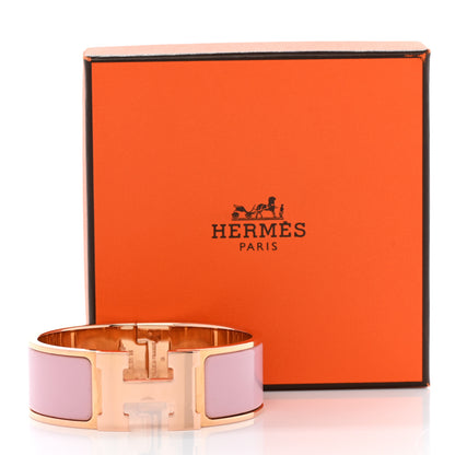 Hermes Enamel Wide Clic Clac H Bracelet PM Rose Dragee 6 of 6