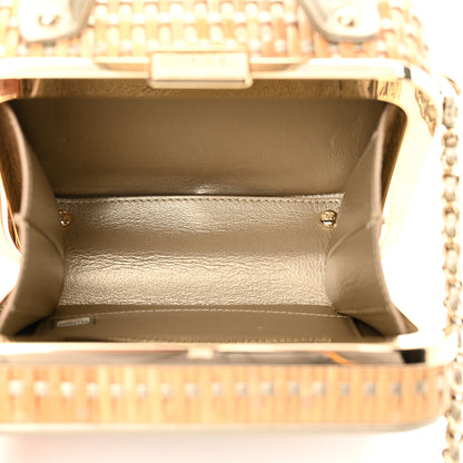 Chanel Raffia Calfskin Small CC Vanity Case Gold 5 of 12