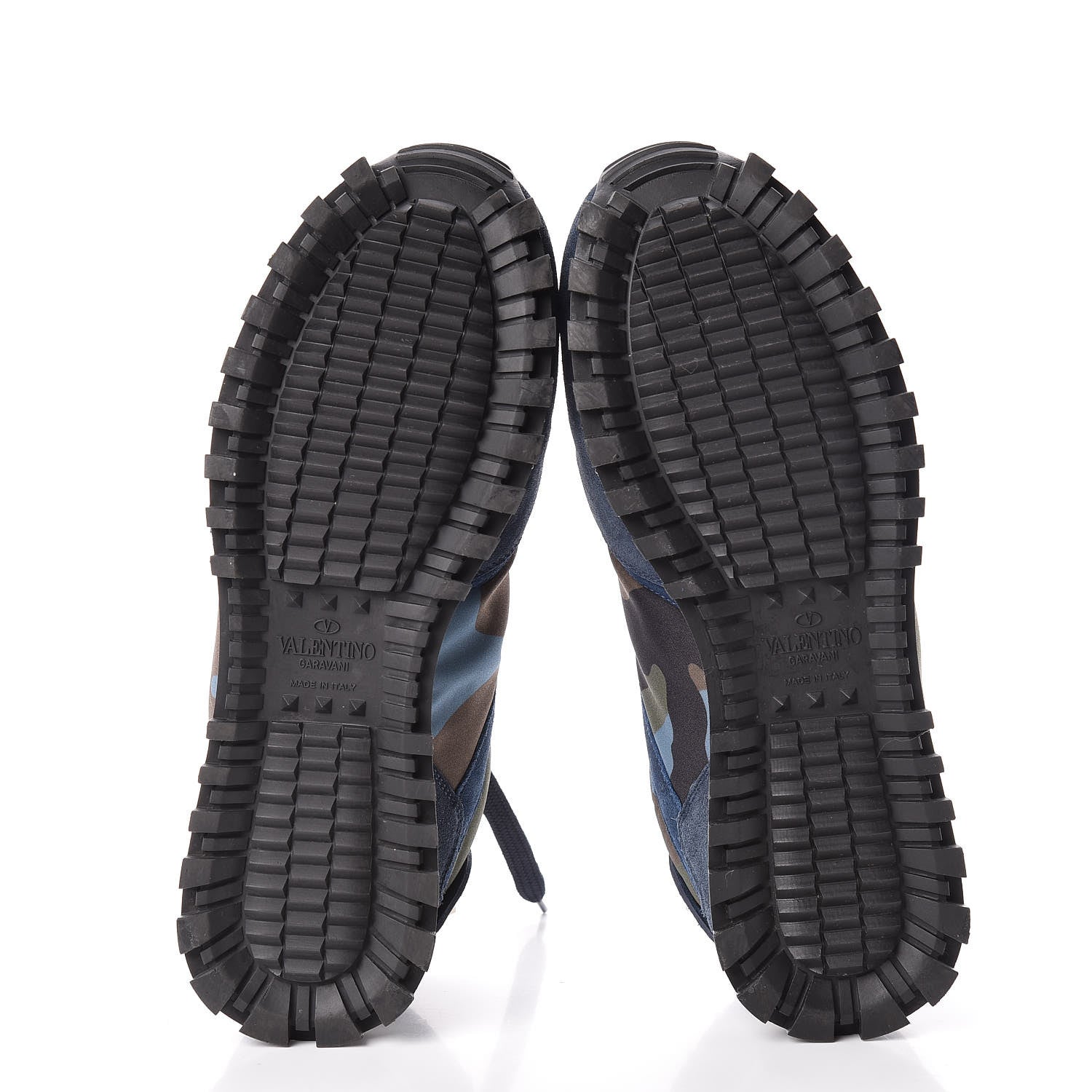 Valentino Garavani Suede Nylon Camouflage Womens Soul Rockstud Sneakers 41 Navy 7 of 19