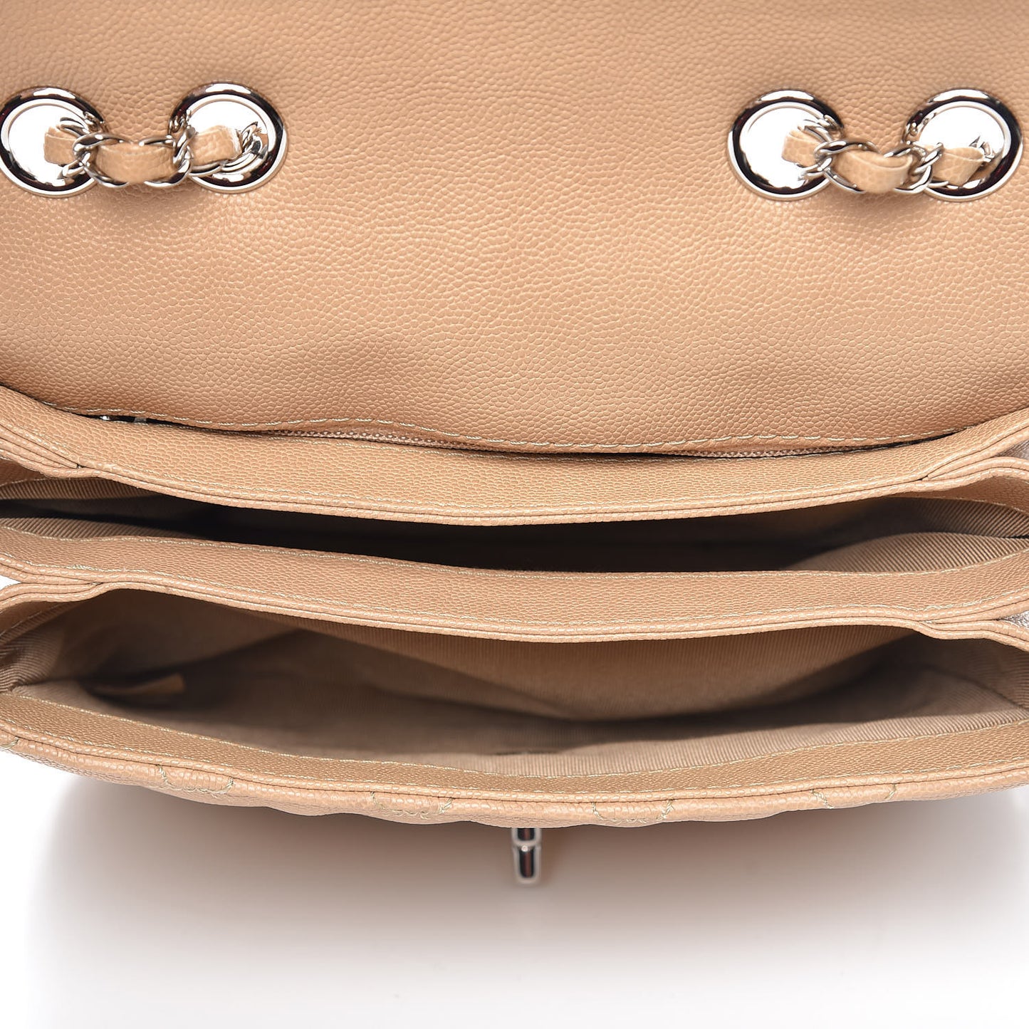 Caviar Quilted Medium Urban Companion Flap Beige