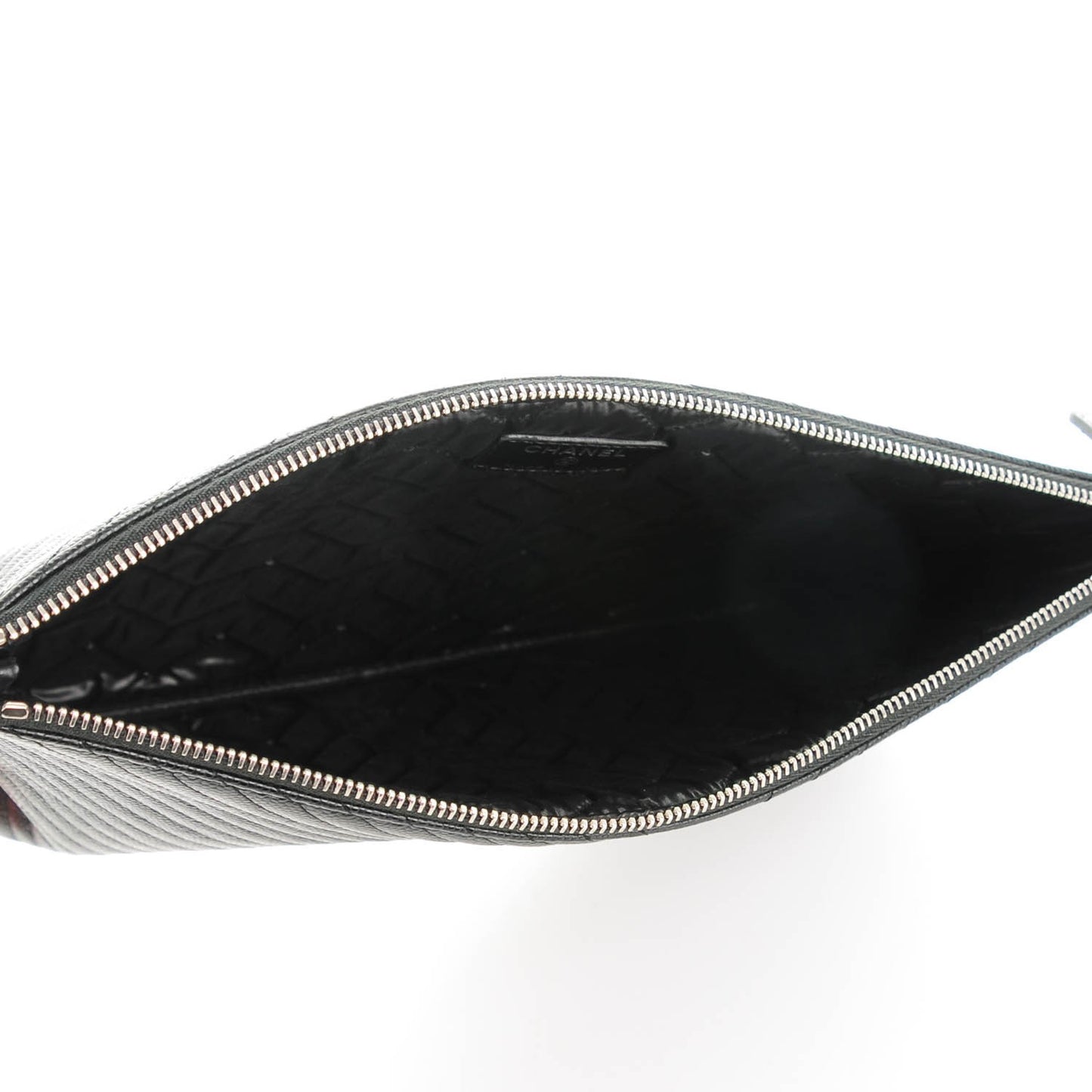 Caviar Chevron Medium Cosmetic Case Black