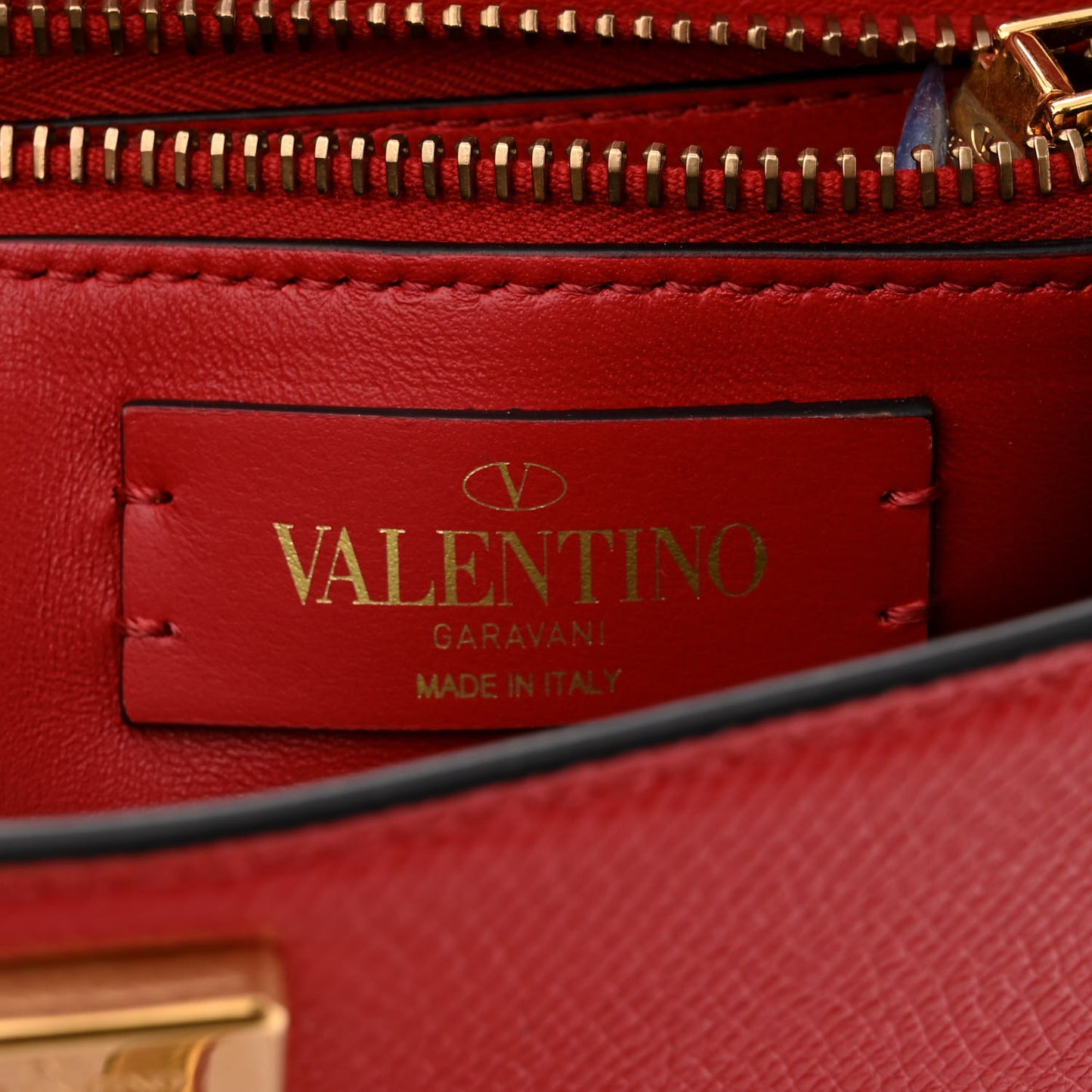 Grainy Calfskin Small VSling Top Handle Bag Rouge Pur Cerise