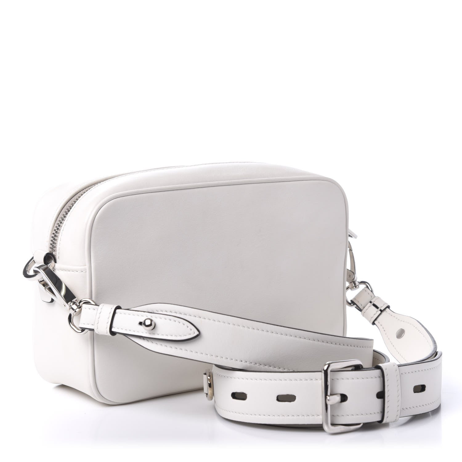 Prada City Calf Palm Tree Print Camera Bag White Papaya 3 of 9