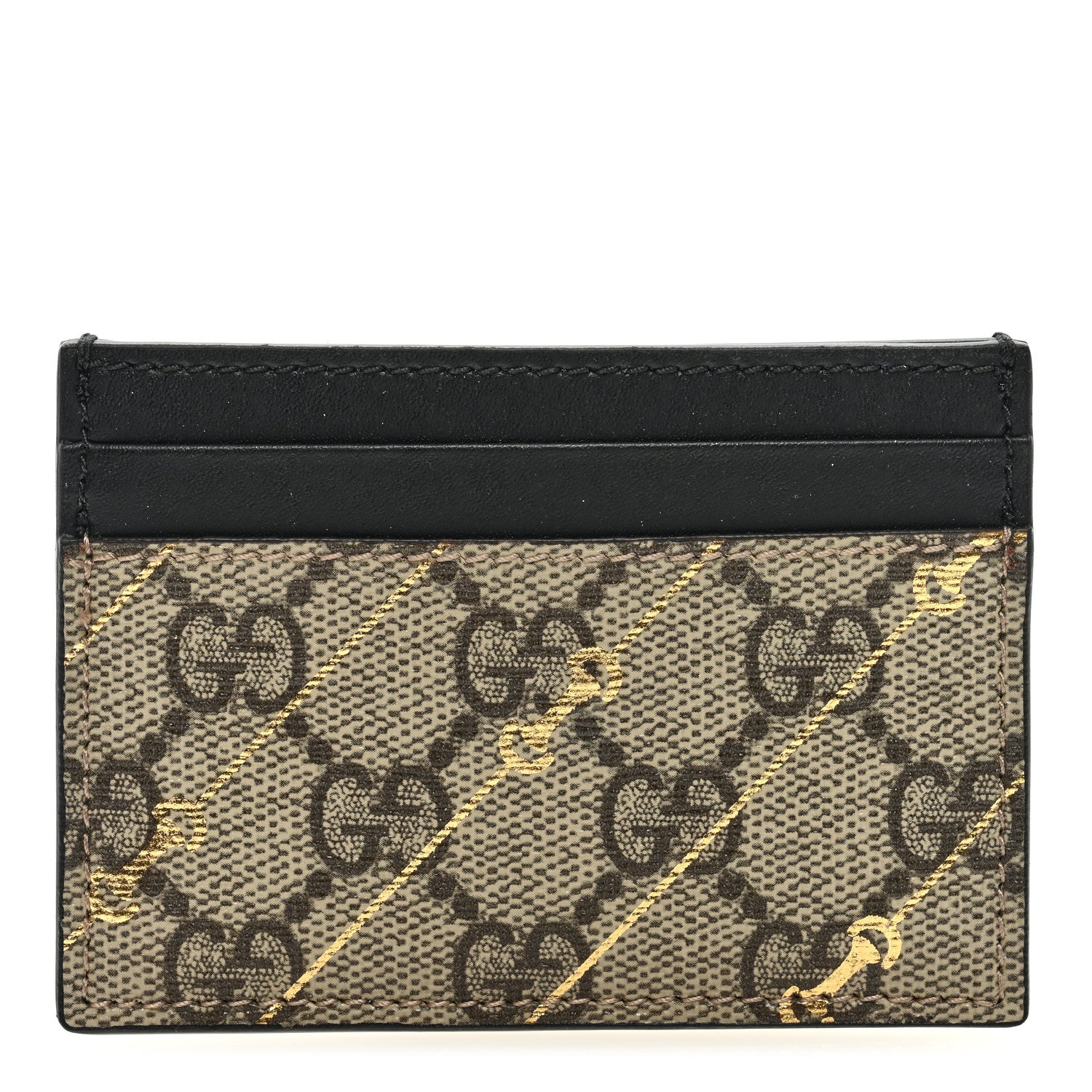 Gucci GG Supreme Monogram Bees Card Holder Black 1 of 6