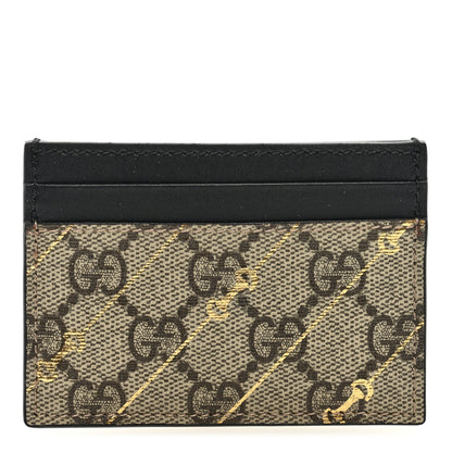 Gucci GG Supreme Monogram Bees Card Holder Black 1 of 6