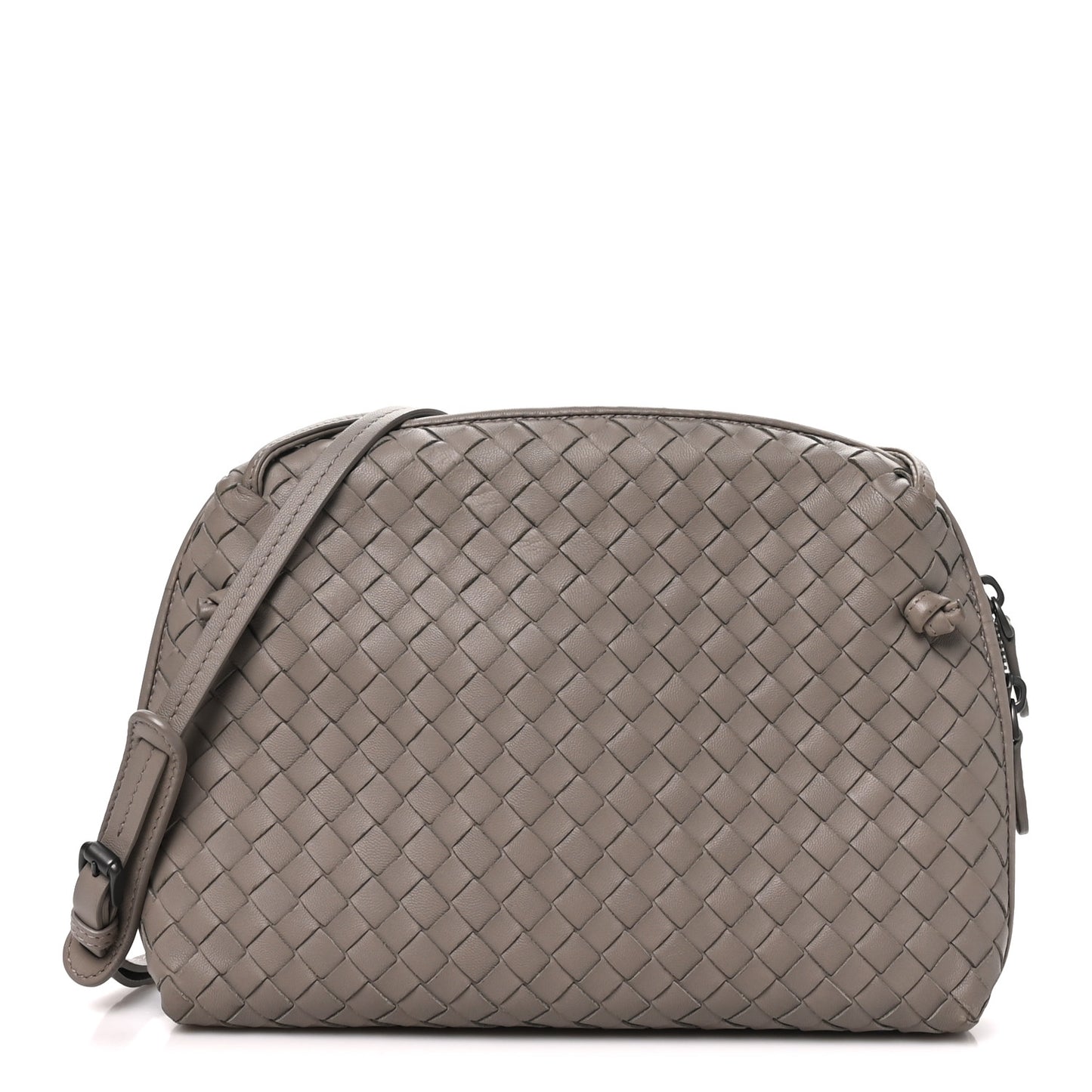 Nappa Intrecciato Nodini Crossbody Messenger Steel