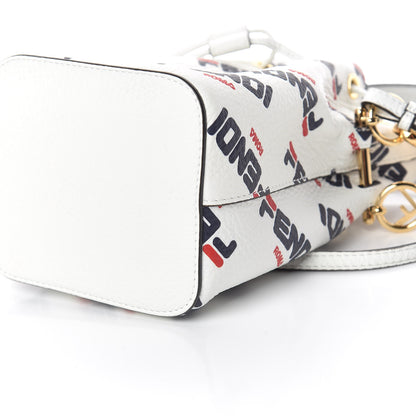 Fendi X FILA Vitello F is Fendi Mania Mini Mon Tresor Bucket Bag White 6 of 11