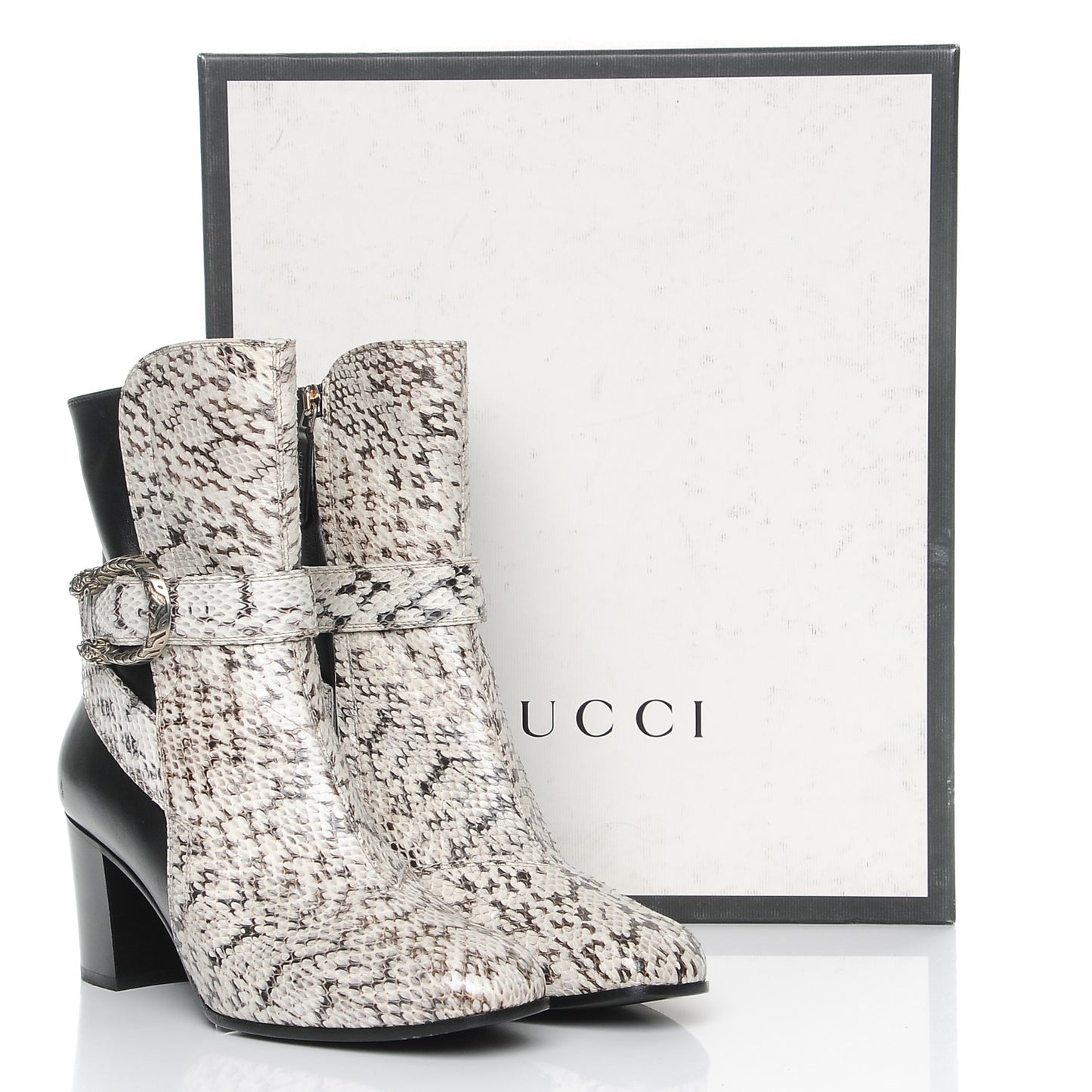 Elaphe Snakeskin Elizabeth Boots 39 Roccia Black
