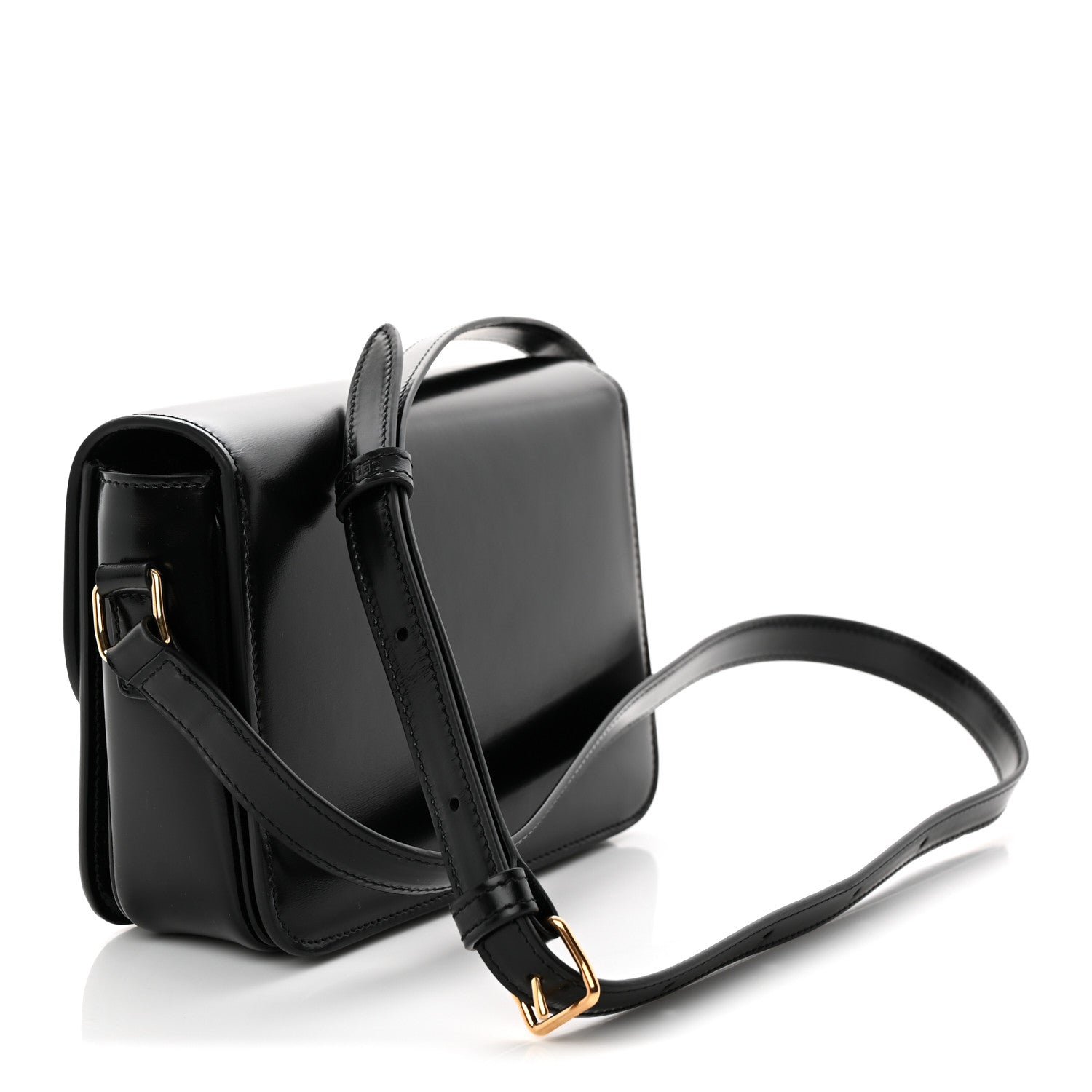 Celine Shiny Calfskin Teen Triomphe Black 3 of 9