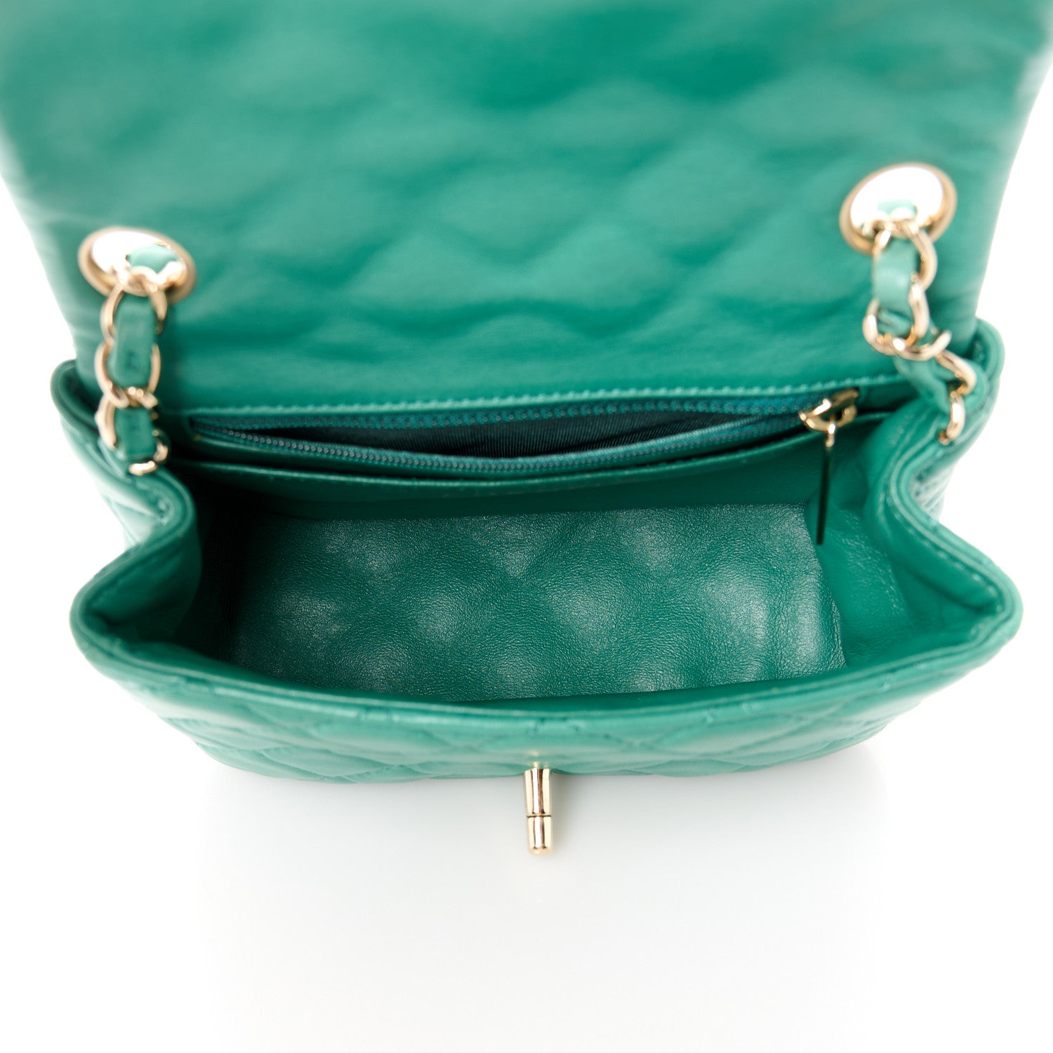 Chanel Lambskin Quilted Mini Square Flap Green 5 of 13