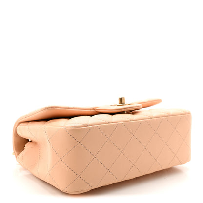 Chanel Lambskin Quilted Mini Rectangular Flap Beige 4 of 11