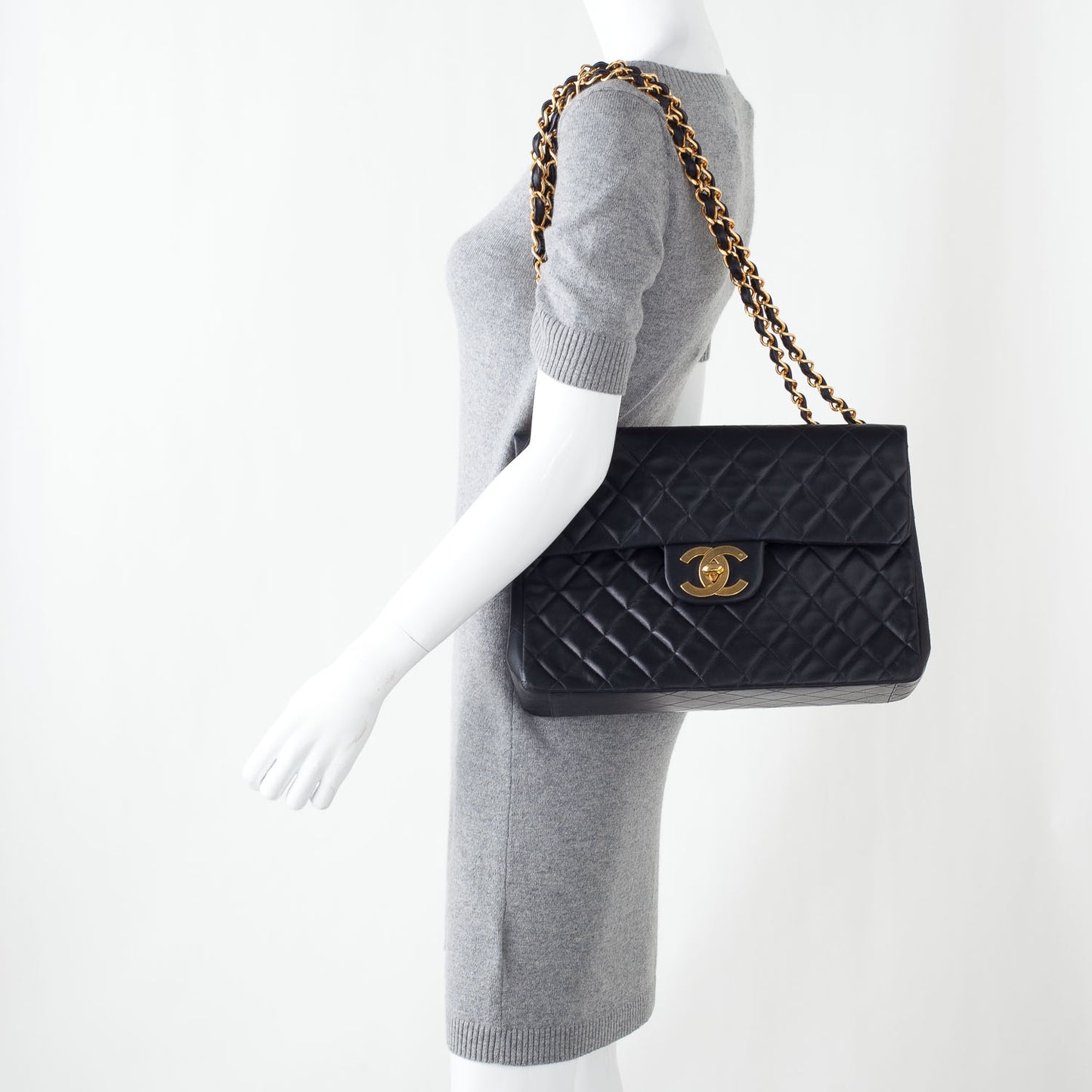 Lambskin XL Jumbo Flap Black