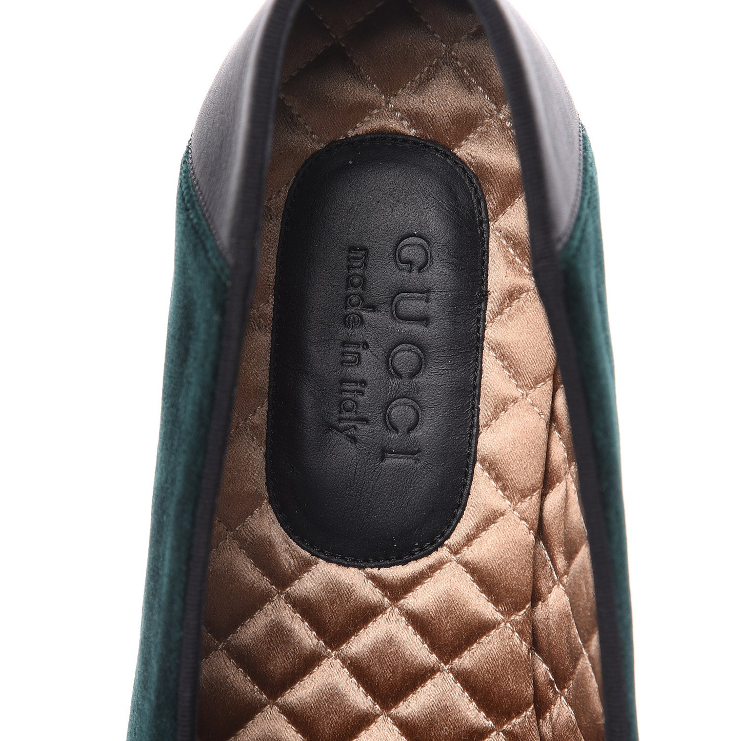 Velvet Crest Embroidered Mens Loafers 7.5 Green