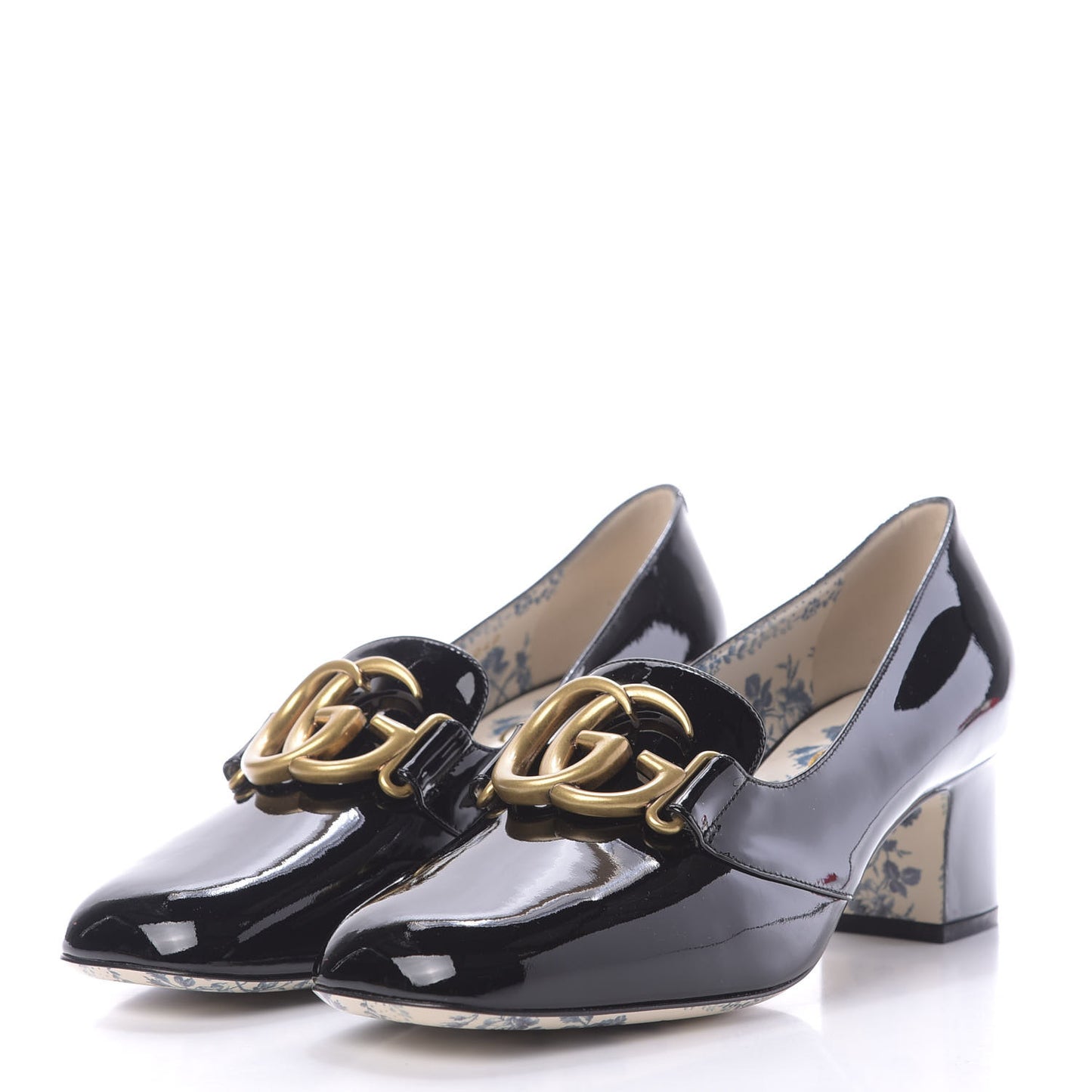 Vernice GG Victoire 55mm Loafer Pumps 38.5 Black