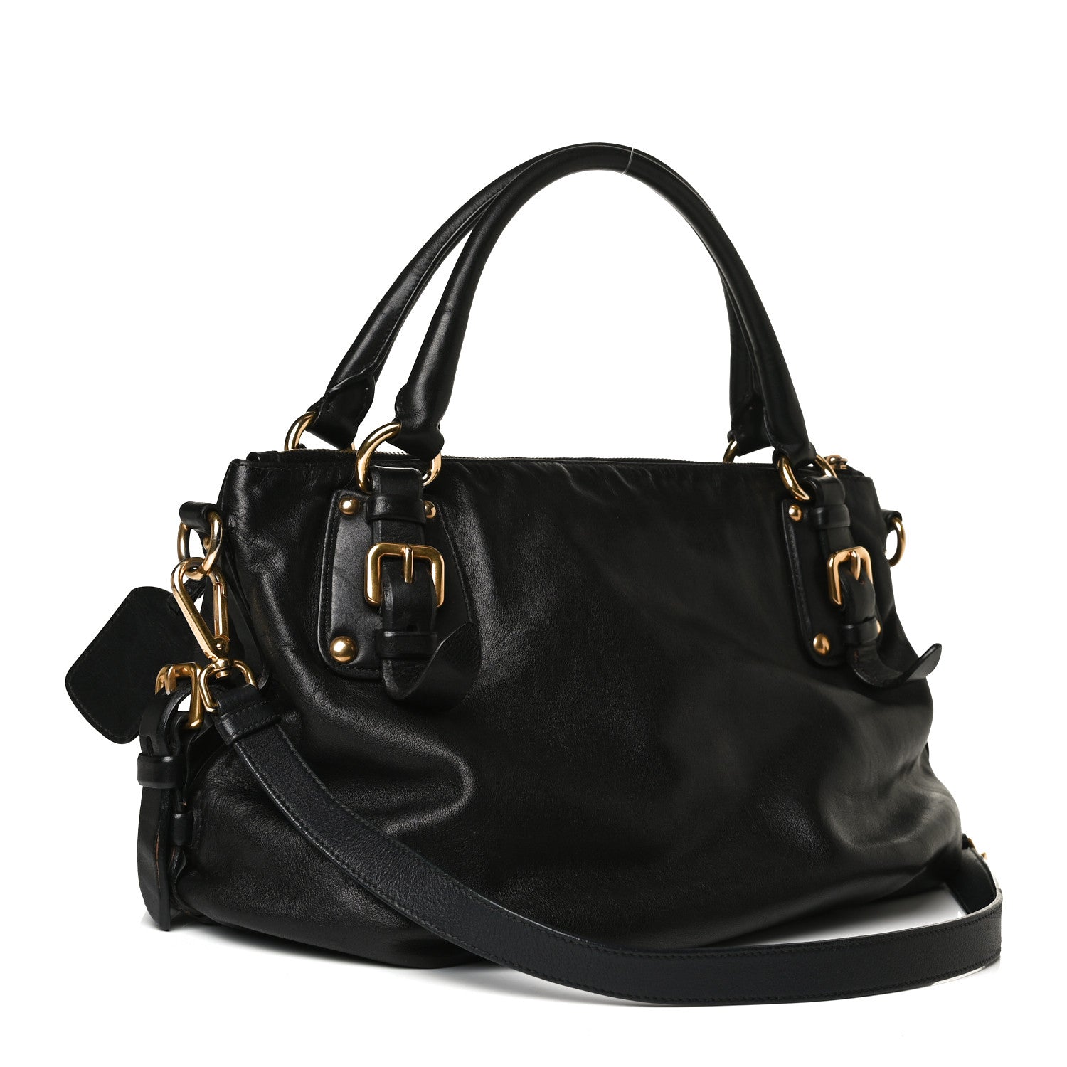 Prada Soft Calf Tote Black 3 of 16