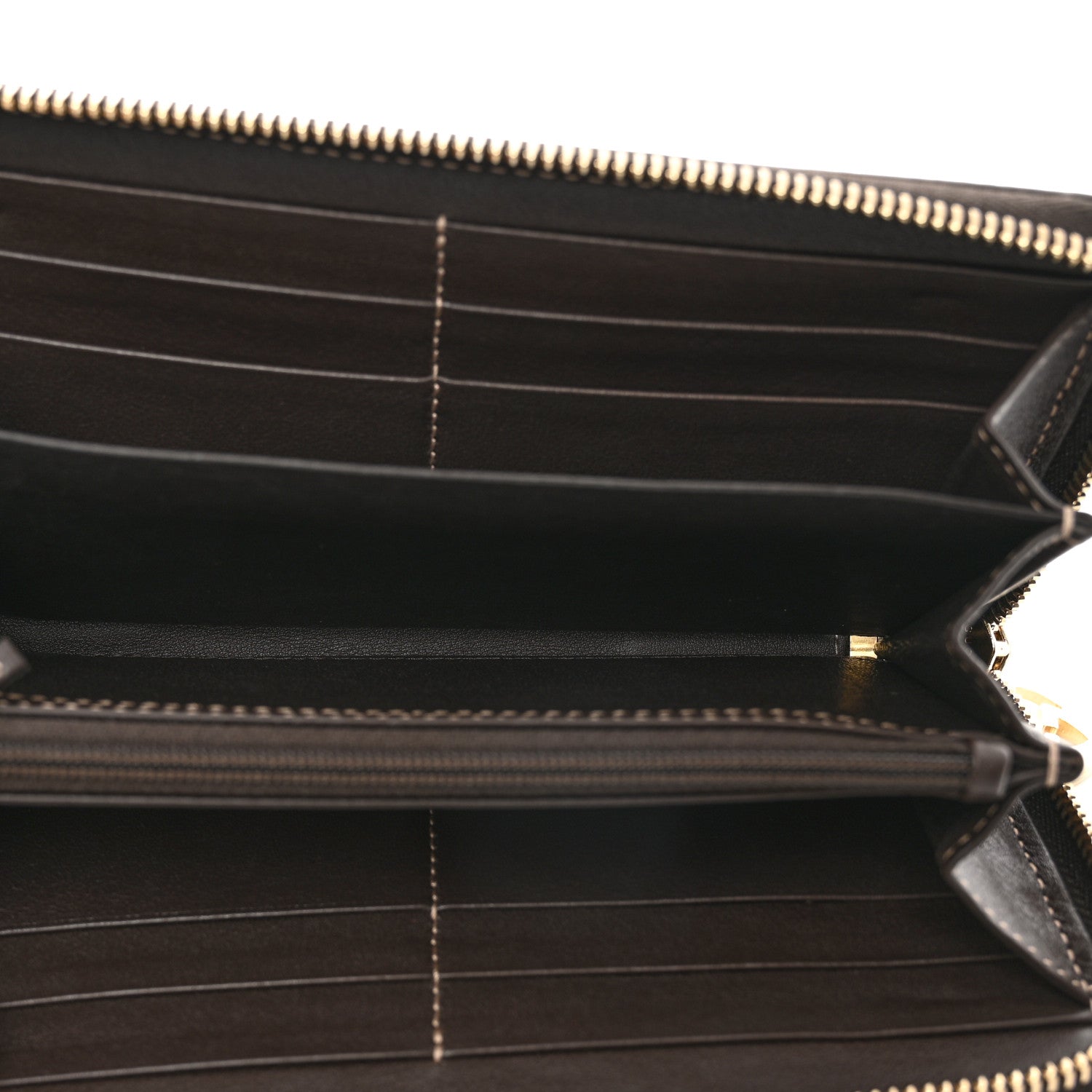 Gucci Monogram Margaux Calfskin Lovely Zip Around Wallet Beige Ebony Cocoa 5 of 9