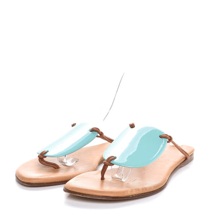 Hermes Lacquered Wood Sandals 37 3 of 10