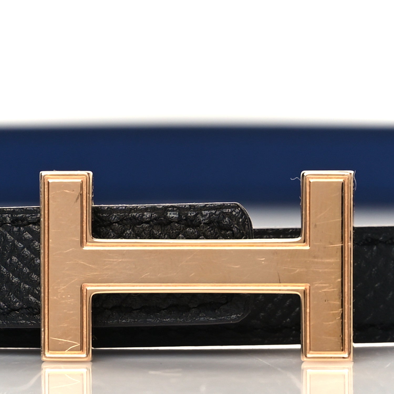 Hermes Swift Epsom 13mm Focus Belt 75 Bleu Saphir Black 3 of 7