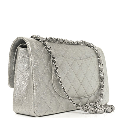 Chanel Glittered Metallic Caviar Quilted Medium Double Flap Silver 3 of 10