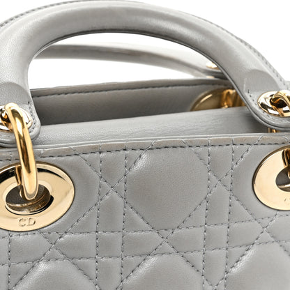 Christian Dior Metallic Lambskin Cannage Mini Lady Dior Grey 15 of 16